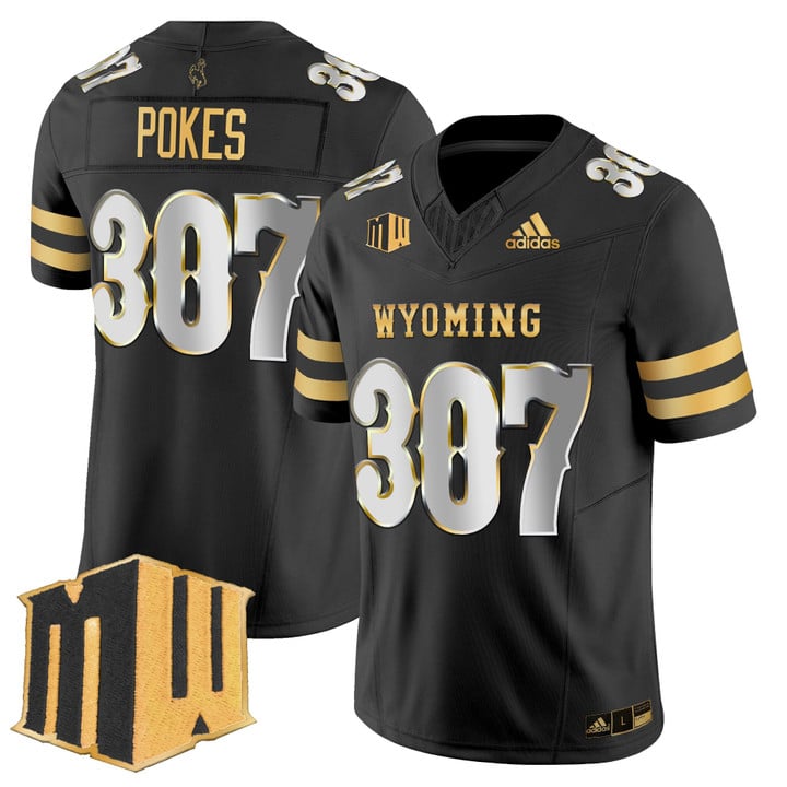 Pokes Jersey #307 Wyoming Cowboys 2025 Gold Vapor Limited Stitched