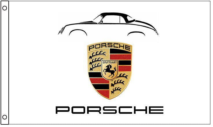 Porsche 356 Pre - A - Speedster - Porsche Flag White 3X5 Ft Polyester Banner USA 90x150cm