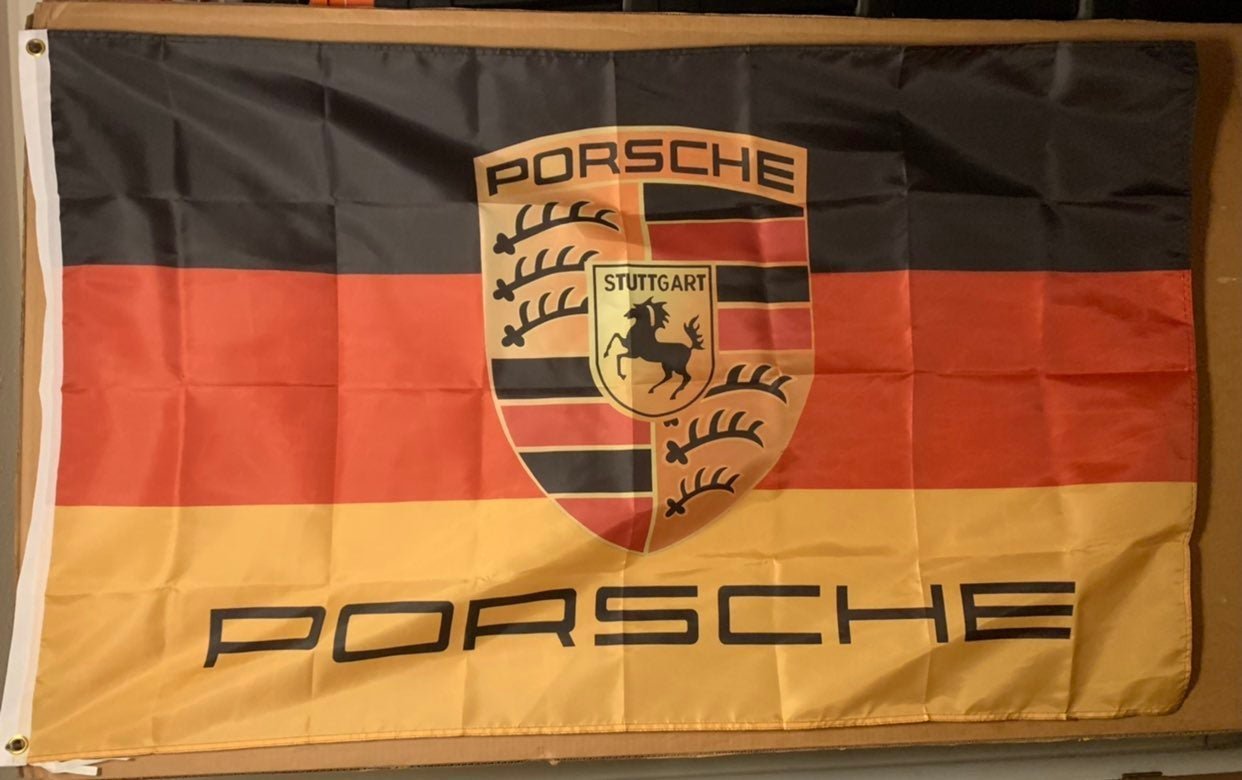 Porsche Flag 3X5 Ft Polyester Banner USA 90x150cm Black Red Yellow