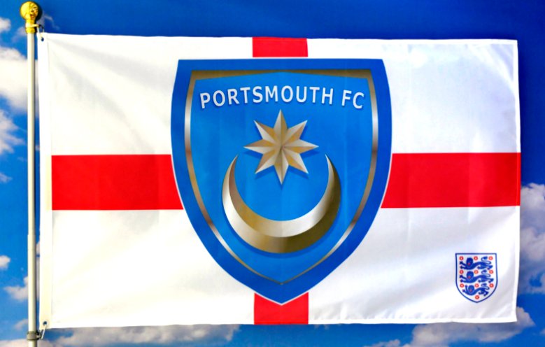 Portsmouth F.C. Football Club Flag White 3x5ft Banner Polyester