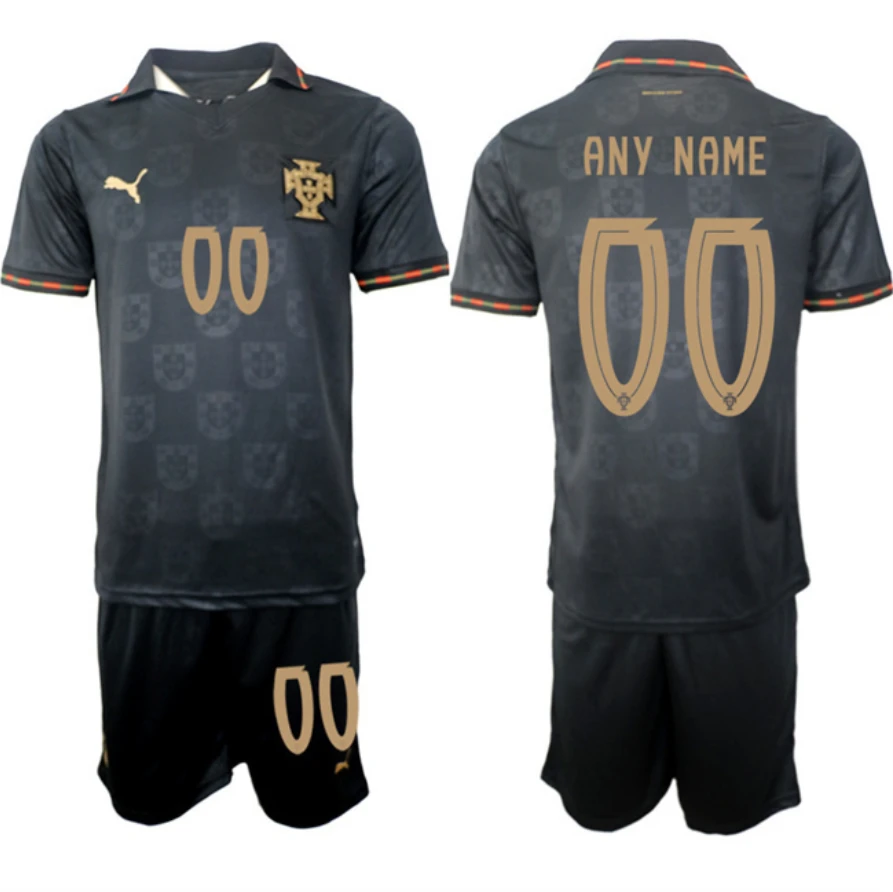 Portugal Team Custom Black 2026 World Cup Away Soccer Jersey Suit
