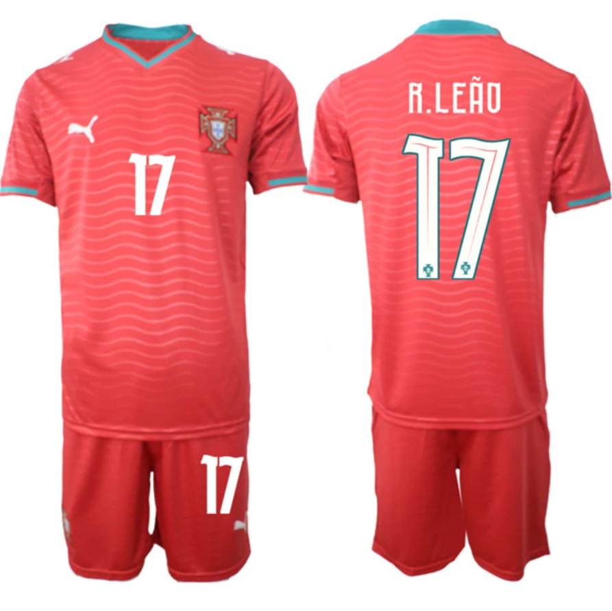 Portugal Team #17 Rafael Leão Red 2026 World Cup Home Soccer Jersey Suit