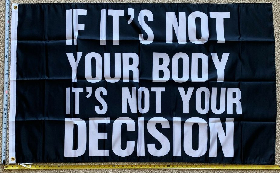 Pro Women Pro Choice Flag Not Body Women's Rights Black USA Sign 3x5'