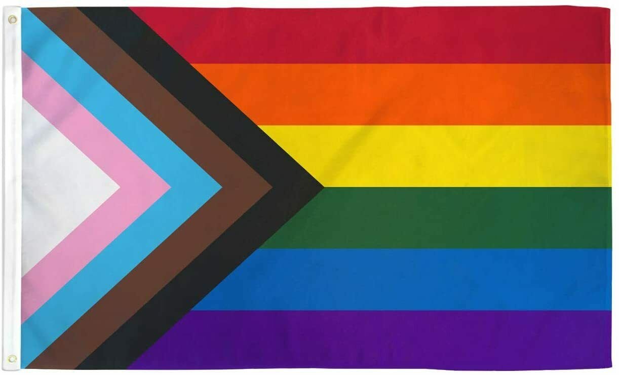 Progress Pride Large Flag 3x5FT Gay Lesbian LGBTQ Community Trans Color