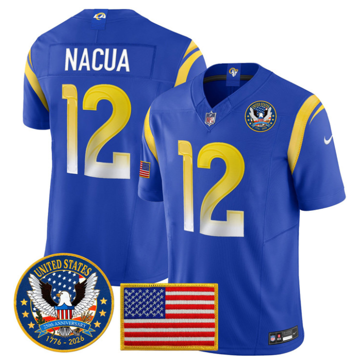 Puka Nacua Jersey #12 United States 250th Patch Vapor Stitched