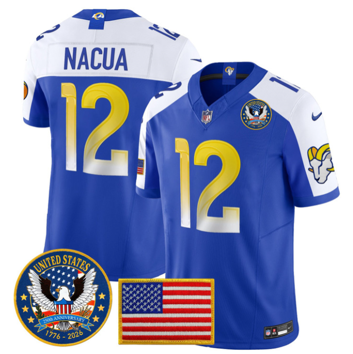 Puka Nacua Jersey #12 United States 250th Patch Vapor Stitched