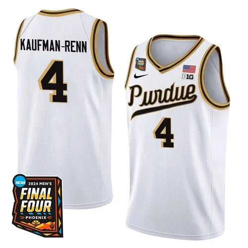 Purdue Boilermakers #4 Trey Kaufman-Renn 2024 Final Four Patch Basketball White
