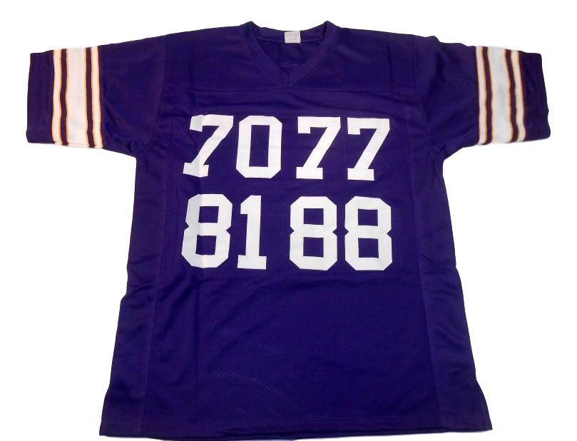 Purple People Eaters CUSTOM STITCHED Unsigned Football Jersey Purple