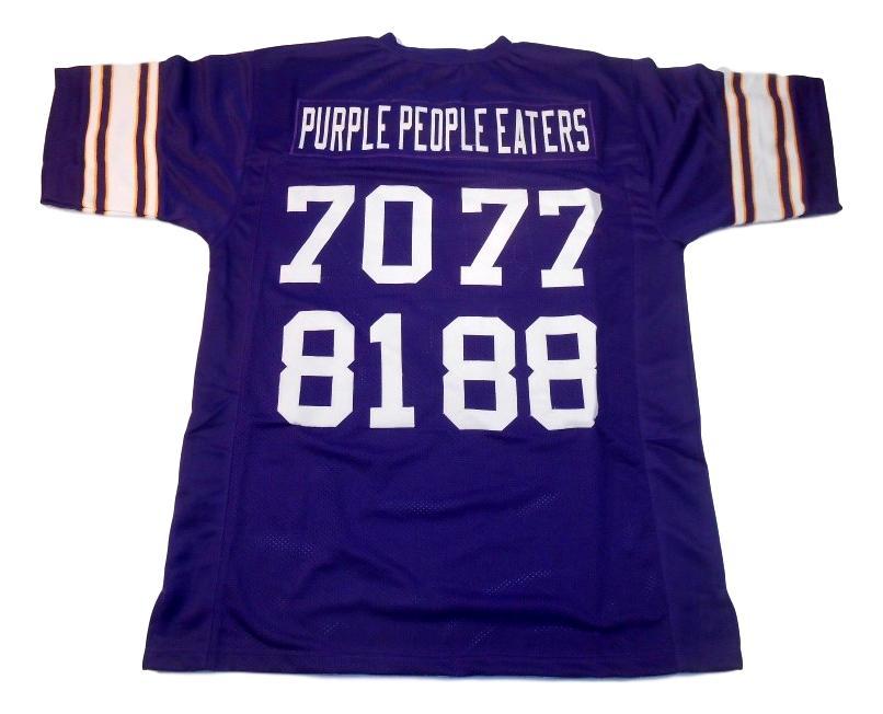 Purple People Eaters CUSTOM STITCHED Unsigned Football Jersey Purple