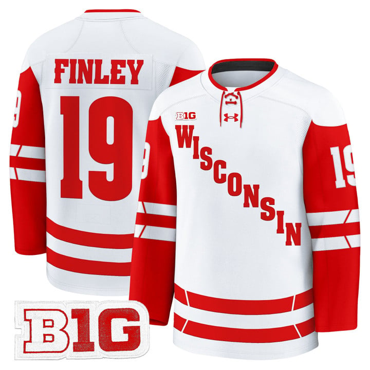 Quinn Finley Jersey #19 Wisconsin Badgers 2025-26 Premium Stitched