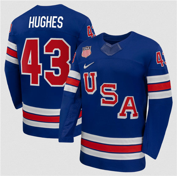 Quinn Hughes Jersey #43 USA Premium 2026 All Stitched