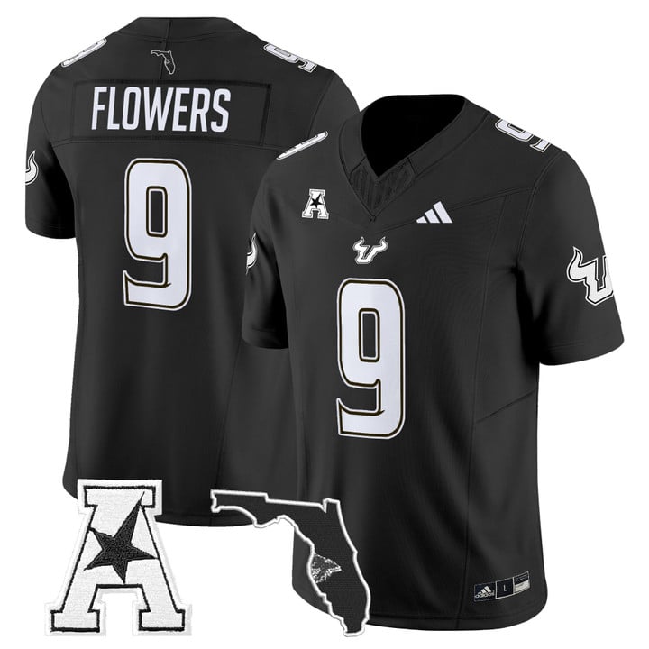 Quinton Flowers Jersey #9 South Florida Bulls 2025 Limited Stitched Black