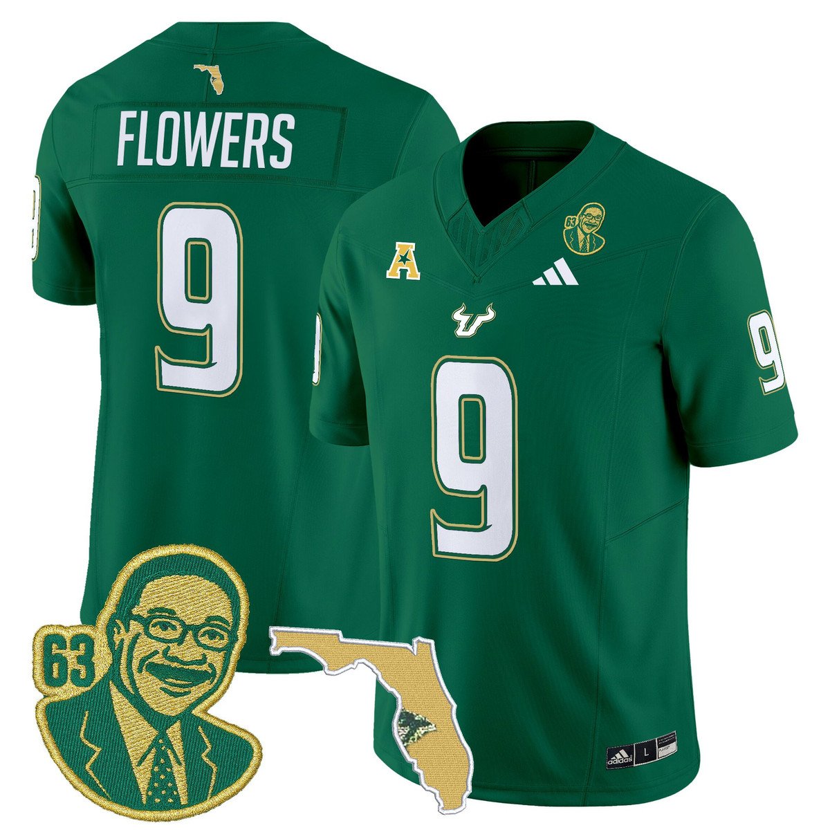 Quinton Flowers Jersey #9 South Florida Bulls Lee Roy Selmon Legacy Green