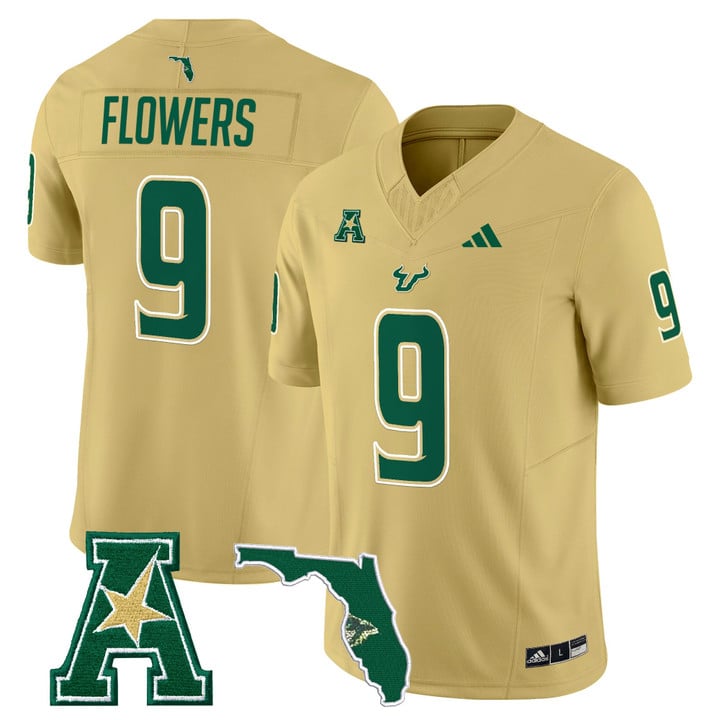 Quinton Flowers Jersey #9 South Florida Bulls 2025 Limited Stitched Gold
