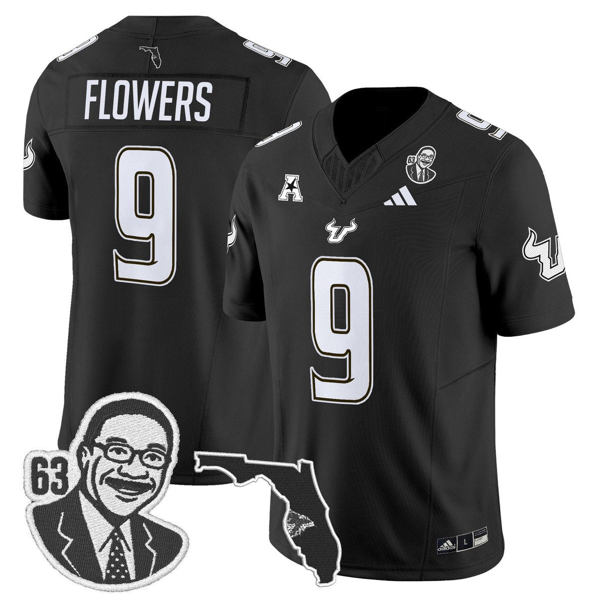 Quinton Flowers Jersey #9 South Florida Bulls Lee Roy Selmon Legacy Black
