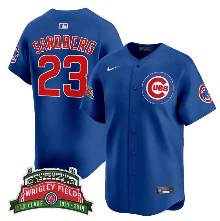Ryne Sandberg Jersey #23 Chicago Cubs Wrigley Field Style Vapor Premier Limited Stitched Royal