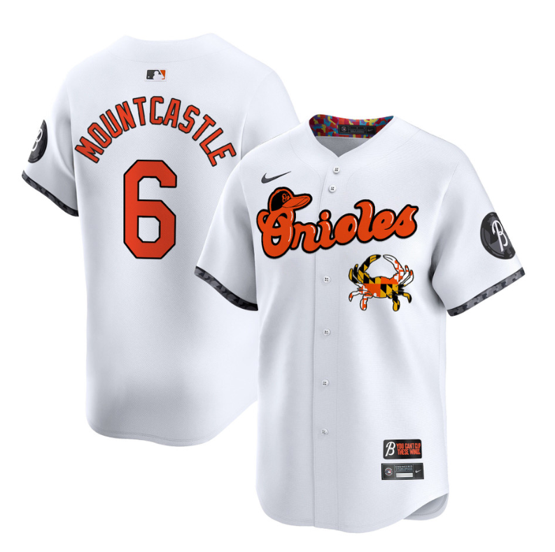 Ryan Mountcastle Jersey #6 Baltimore Orioles Maryland Blue Crab Vapor Stitched White