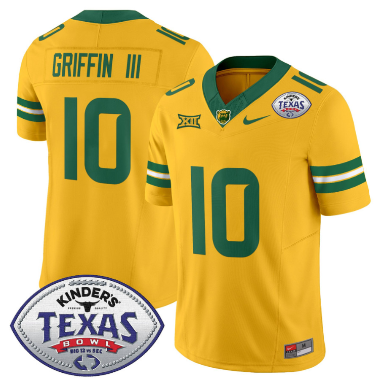 Robert Griffin III Jersey #10 Baylor Bears 2024 Texas Bowl Patch Gold