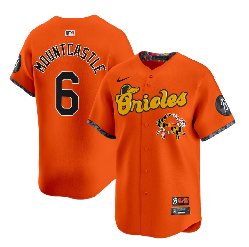 Ryan Mountcastle Jersey #6 Baltimore Orioles Maryland Blue Crab Vapor Stitched Orange