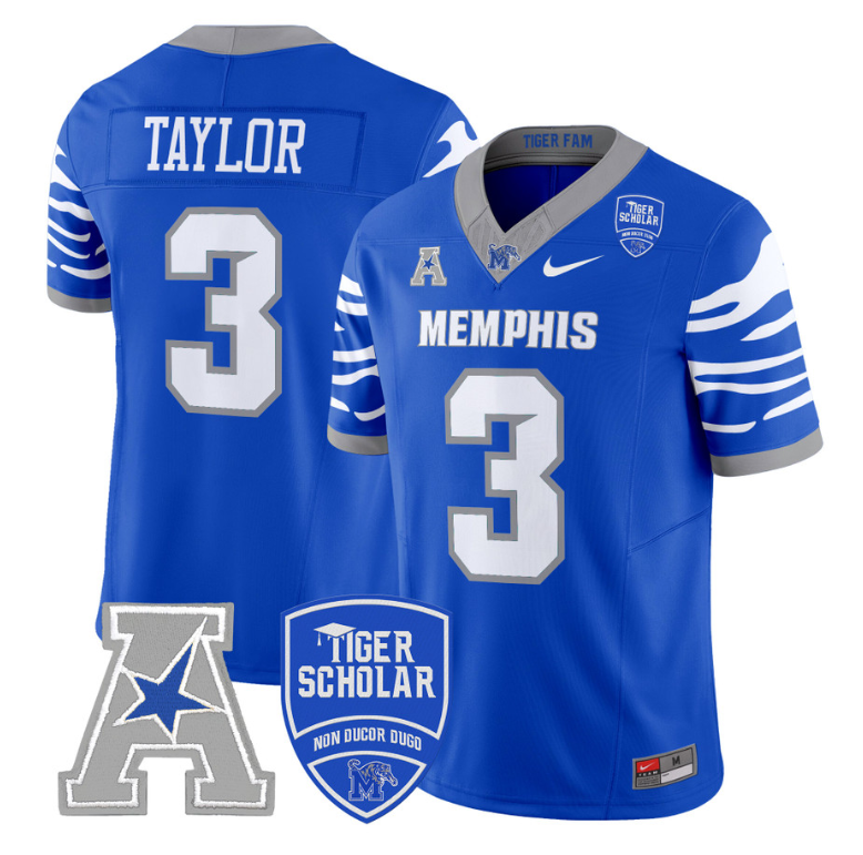 Roc Taylor Jersey #3 Memphis Tigers 2024 Vapor Limited Stitched Royal
