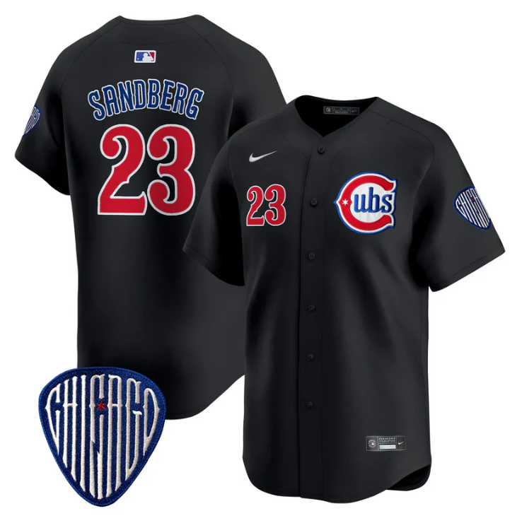 Ryne Sandberg Jersey #23 Chicago Cubs Blue Alternate Vapor Premier Limited Stitched Black