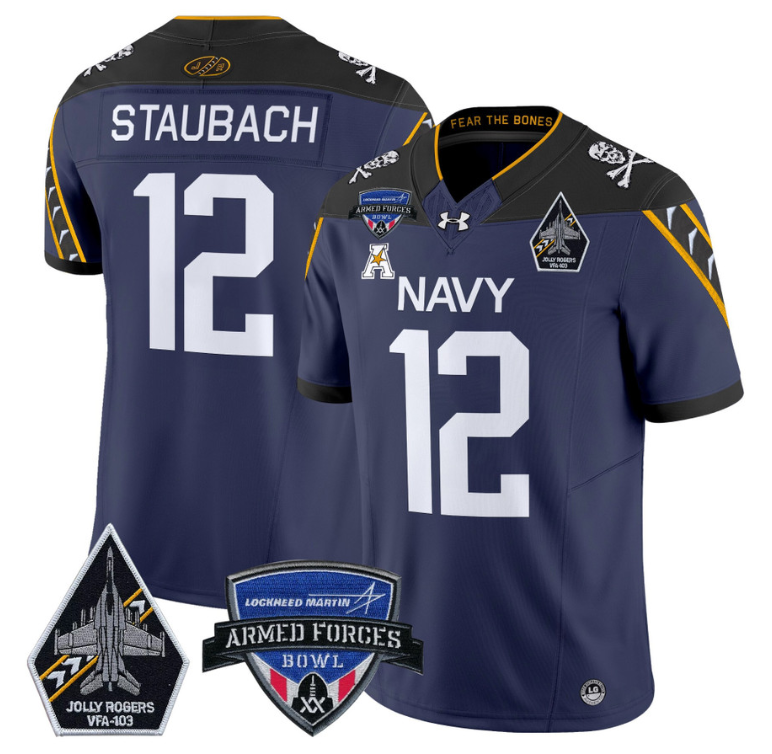 Roger Staubach Jersey #12 Navy Midshipmen 2025 Armed Forces Bowl Navy