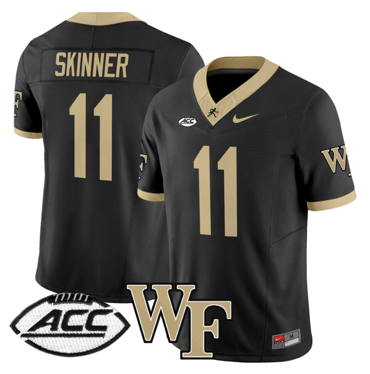 Riley Skinner Jersey #11 Wake Forest Demon Deacons 2024 Stitched Black