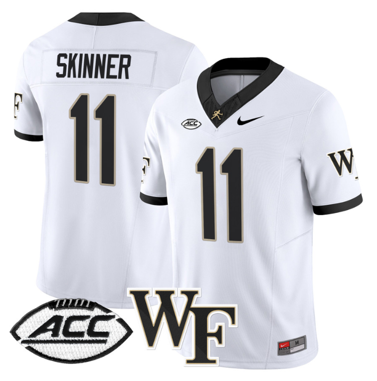 Riley Skinner Jersey #11 Wake Forest Demon Deacons 2024 Stitched White