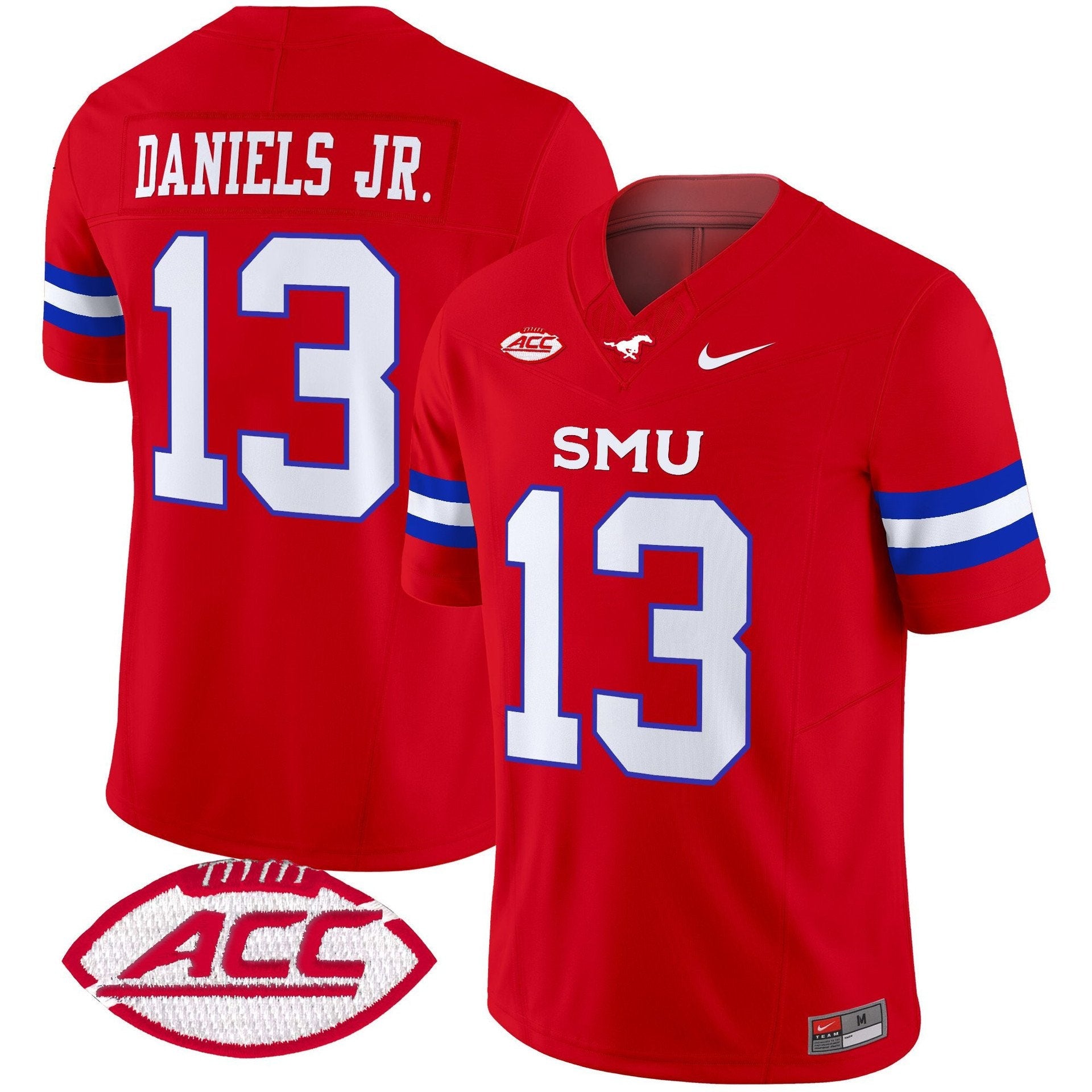 Roderick Daniels Jr Jersey #13 SMU Mustangs 2025 Vapor Limited Stitched Red