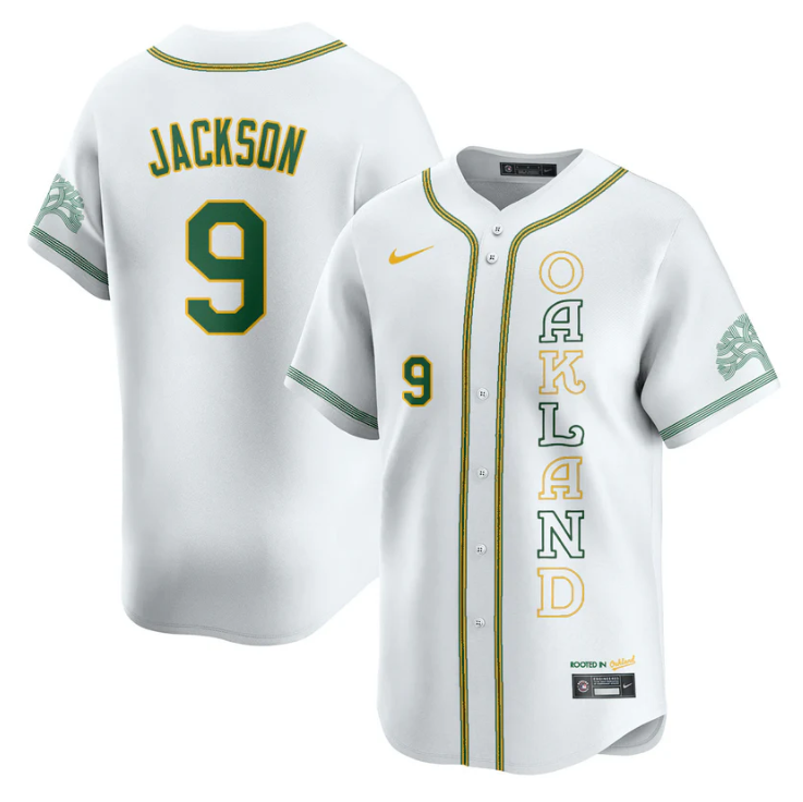 Reggie Jackson Jersey #9 Oakland Athletics City Connect Concept Stitched White