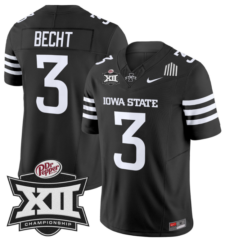 Rocco Becht Jersey #3 Iowa State 2024 Championship Patch Vapor Black