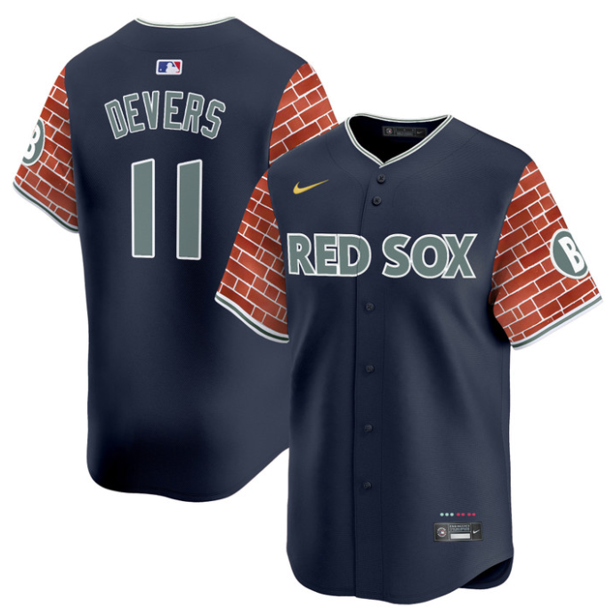 Rafael Devers Jersey #11 Boston Red Sox 2025 Fenway Red Brick Style Vapor Premier Stitched Navy