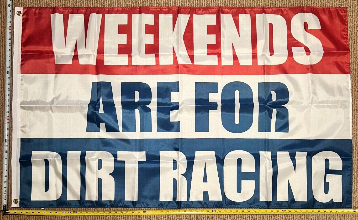 Racing Flag 1 Dorm Room Man Cave Nascar Dirt Racing USA Sign 3x5'