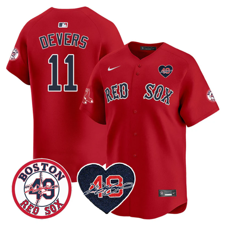 Rafael Devers Jersey #11 Boston Red Sox Tim Wakefield Memorial Patch Stitched Red