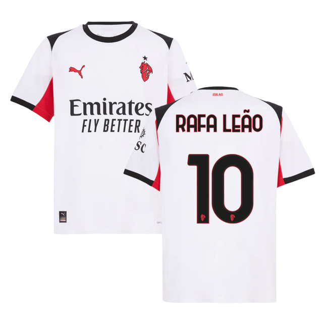 Rafael Leao 10 AC Milan 2025-26 Away Men Jersey – White
