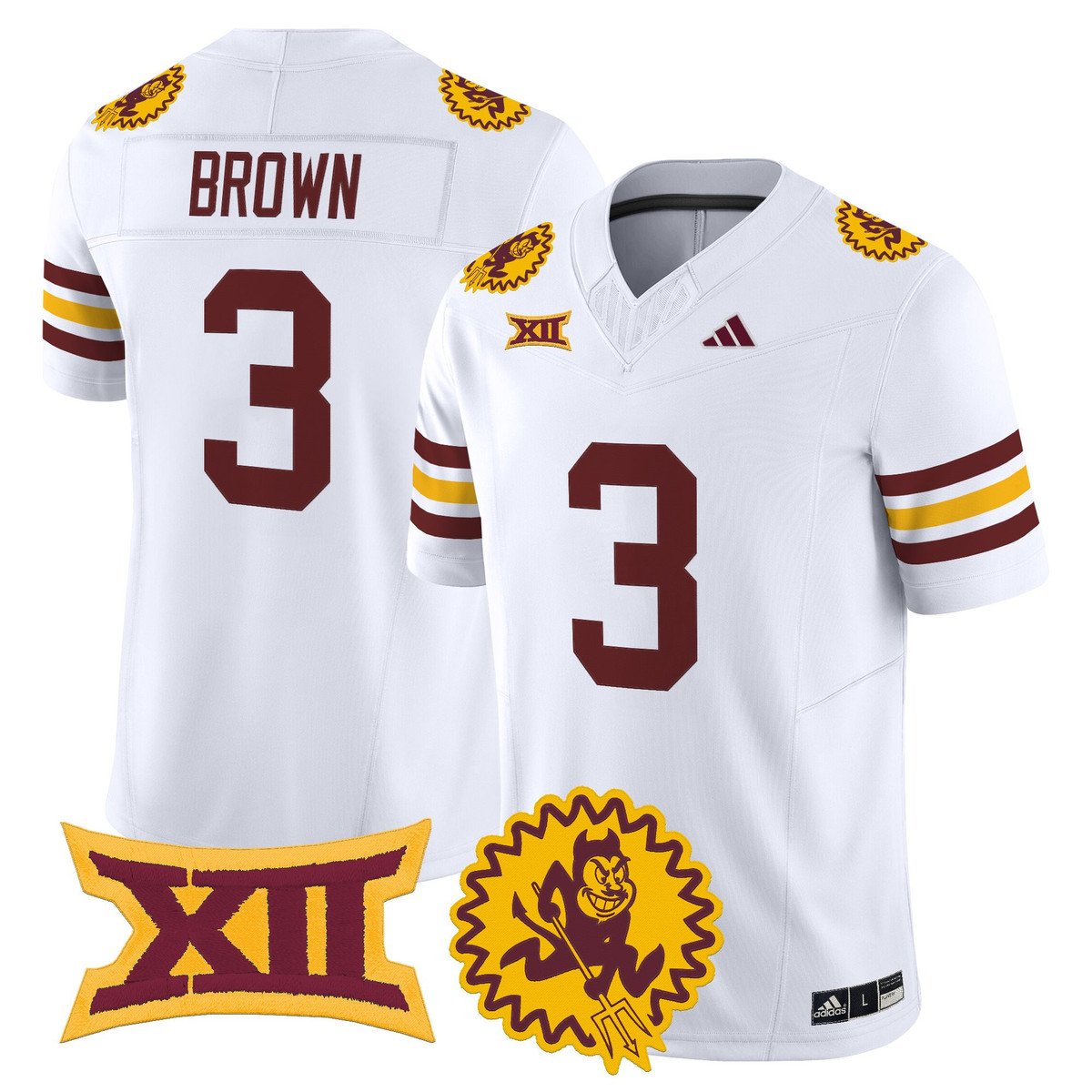 Raleek Brown Jersey #3 Arizona State Sun Devils 1975 Throwback Stitched White
