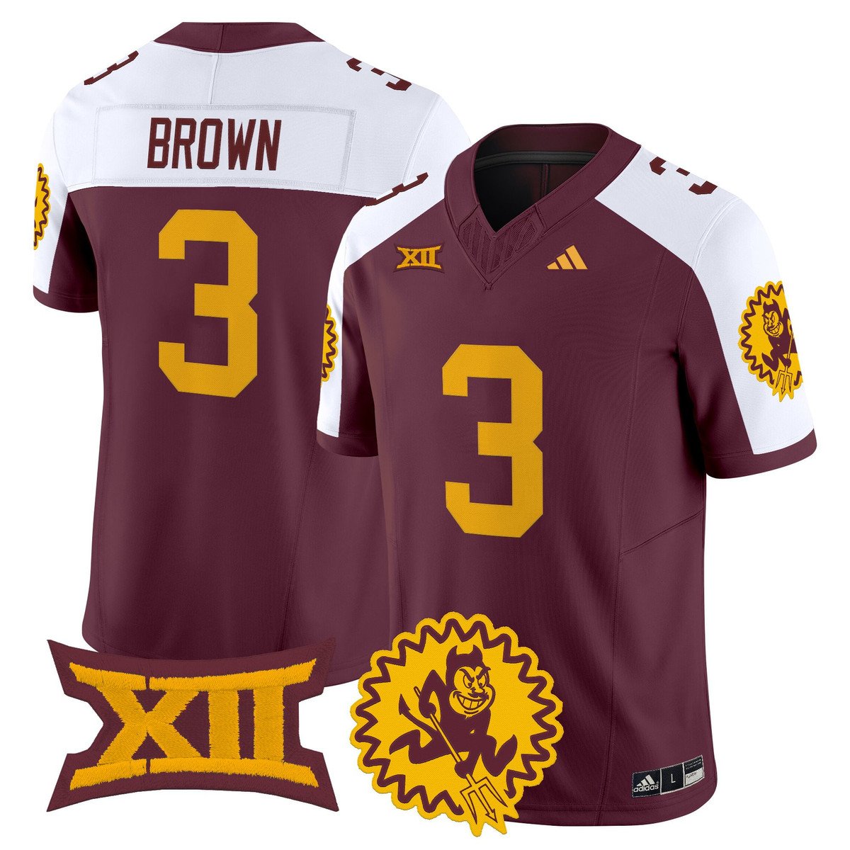 Raleek Brown Jersey #3 Arizona State Sun Devils 1975 Throwback Stitched Maroon Gold