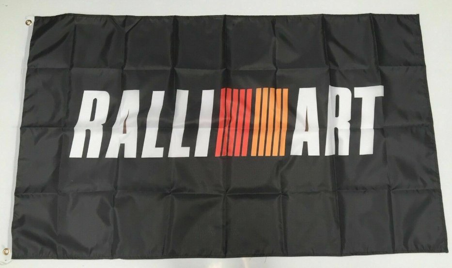 Ralliart Banner Flag Car Mitsubishi Motors Japan Racing Mechanic Workshop Cave 3x5ft