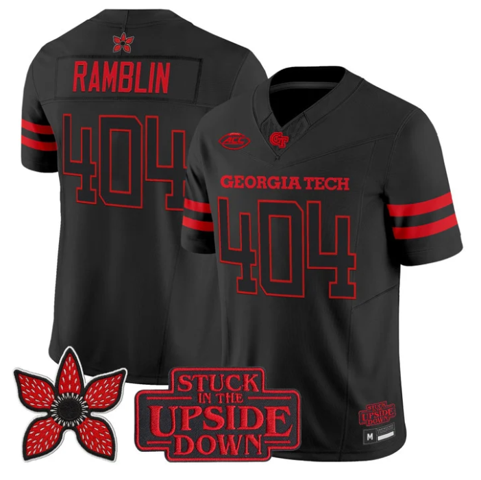 Ramblin Jersey #404 Georgia Tech Yellow Jackets Stranger Things Edition Stitched