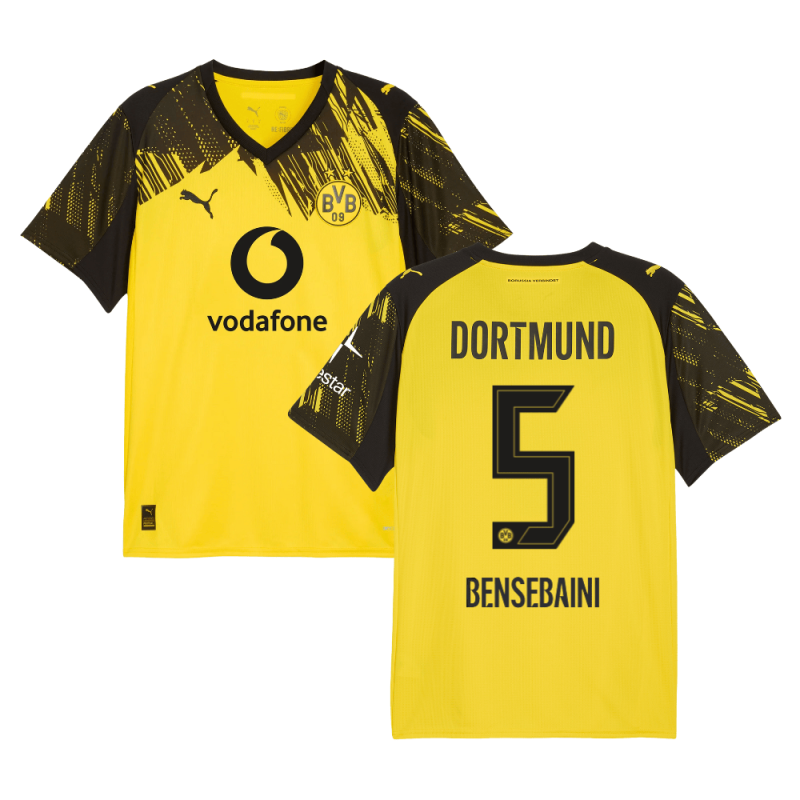 Ramy Bensebaini #5 Borussia Dortmund 2025-26 Home Men Jersey – Yellow