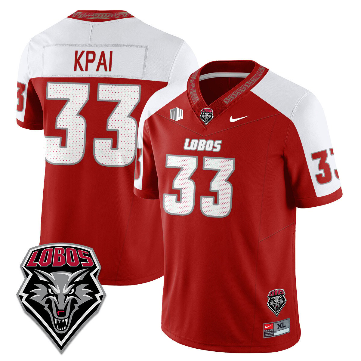 Randolph Kpai Jersey #33 UNM Lobo Football 2025 Stitched Alternate