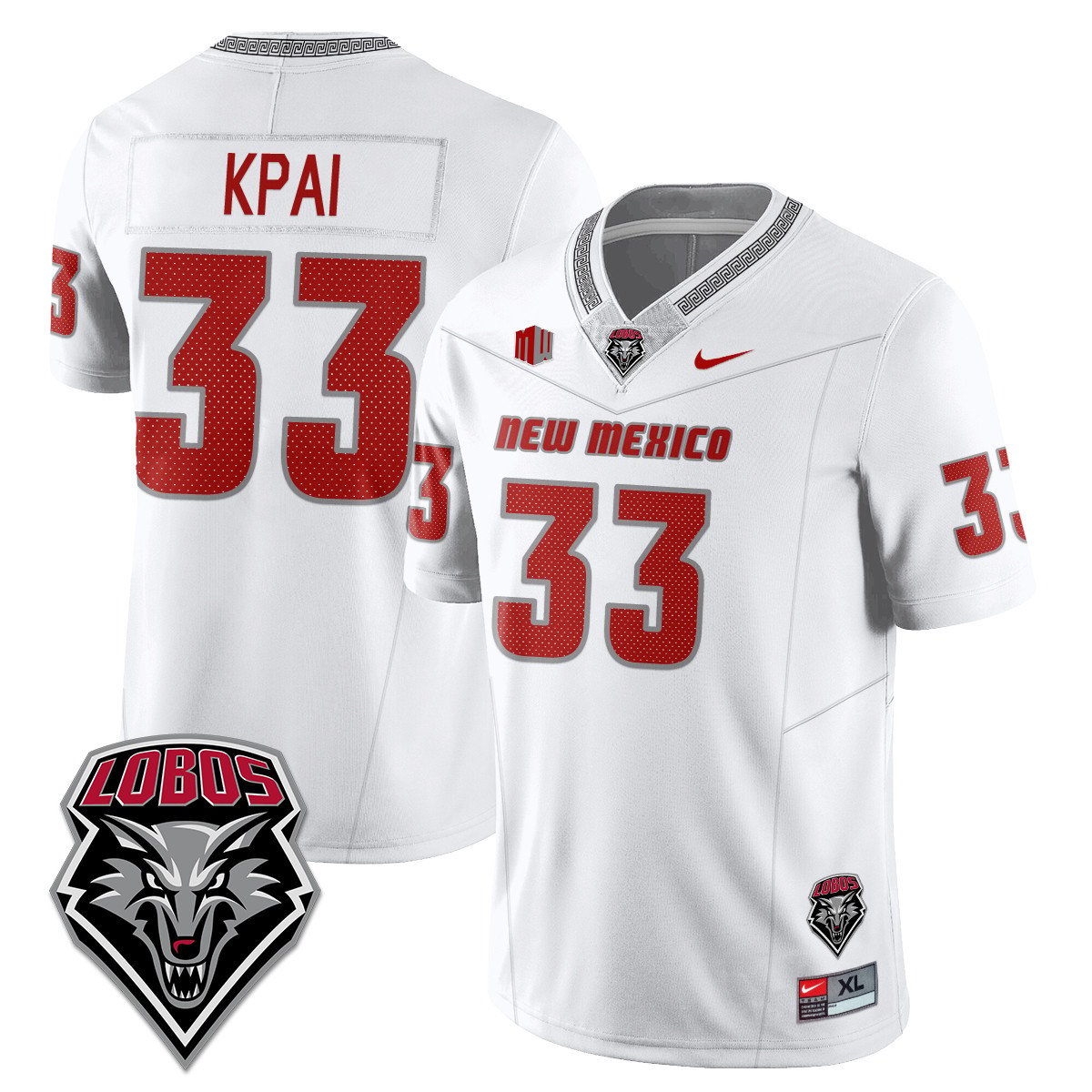 Randolph Kpai Jersey #33 UNM Lobo Football 2025 Stitched White