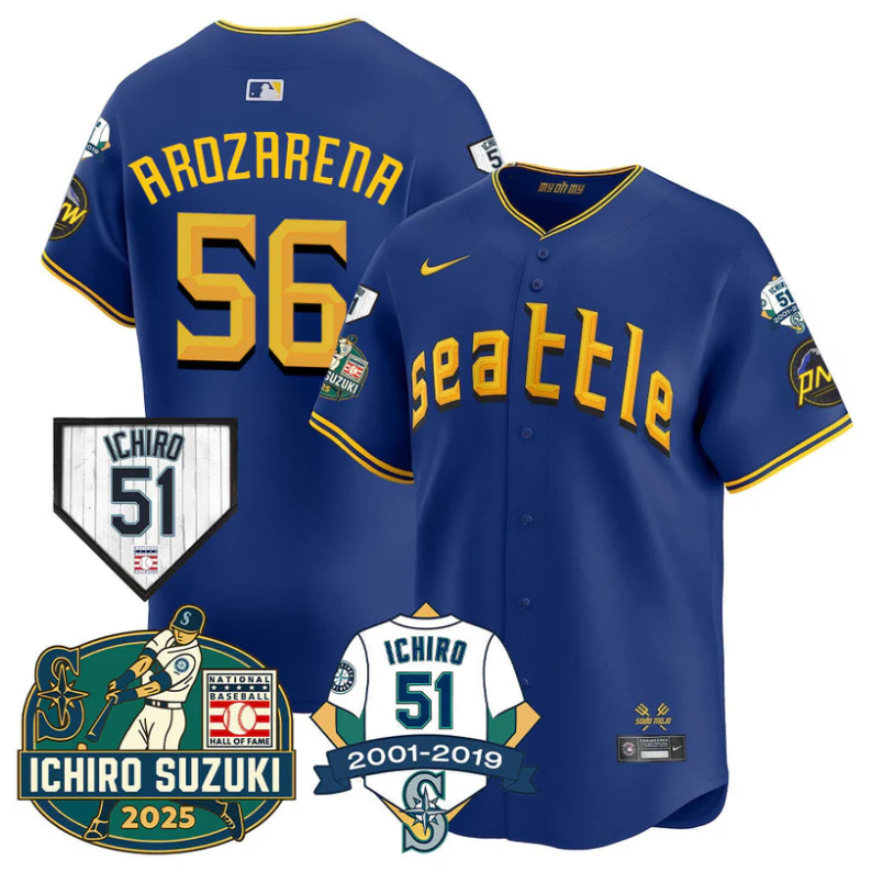 Randy Arozarena Jersey #56 Seattle Mariners Ichiro Suzuki Stitched City Connect