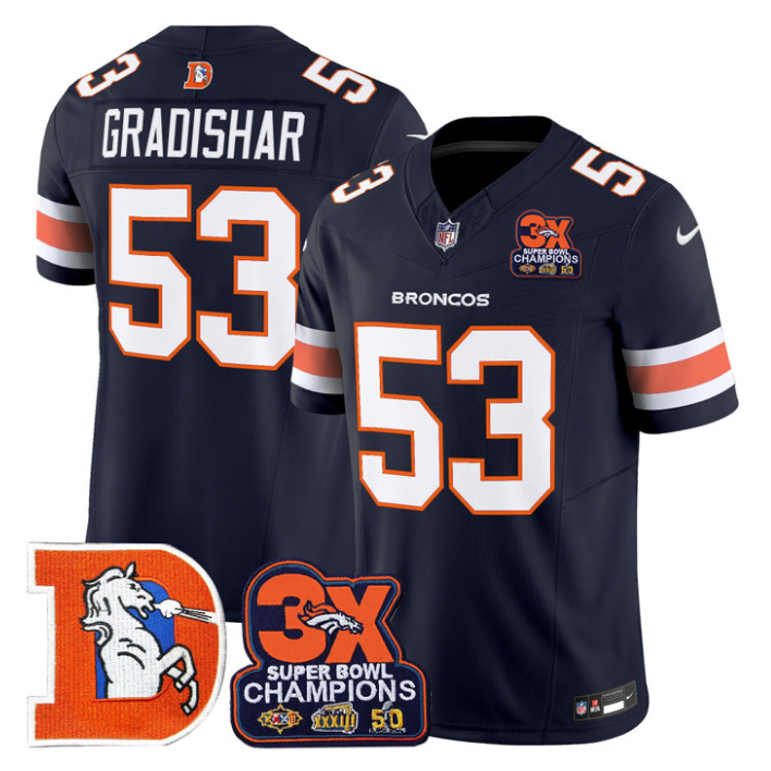 Randy Gradishar Jersey #53 Throwback Vapor 3-Time Champions Stitched Navy