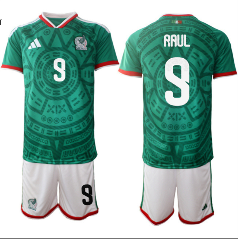 Raul Jersey #9 Mexico Team 2025-26 Green Home Soccer Suit