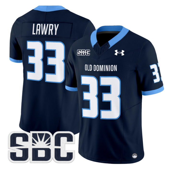 Ray Lawry Jersey #33 Old Dominion Monarchs 2025 Vapor Limited Stitched Navy