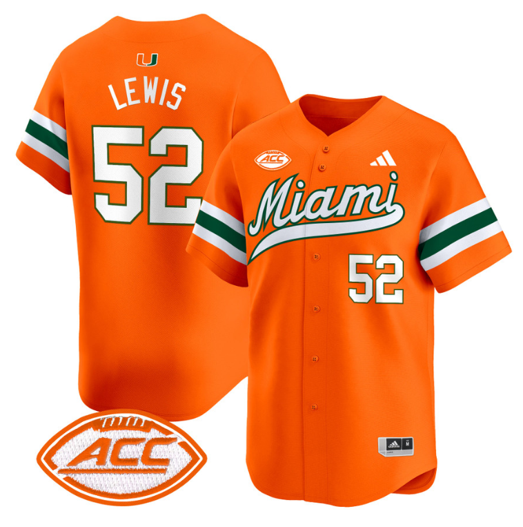 Ray Lewis Jersey #52 Miami Hurricanes 2024 Baseball Stitched Orange