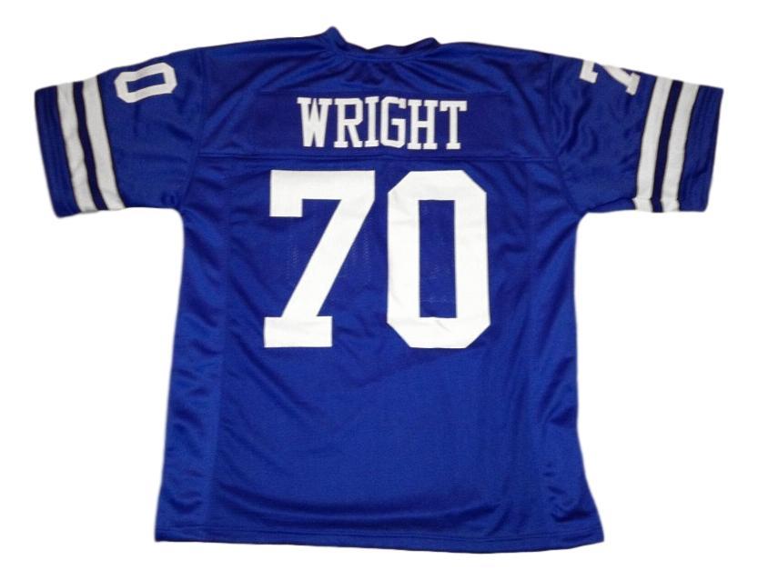 Rayfield Wright CUSTOM STITCHED Unsigned Football Jersey Blue