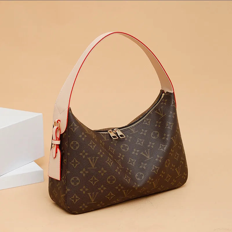 Designer Bag Women’s Luxury Shoulder Bag Retro Apricot Leather Purse