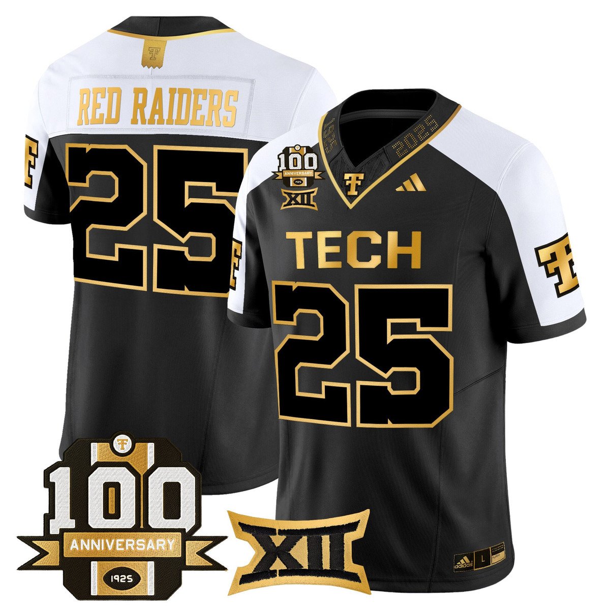 Red Raiders Jersey #25 Texas Tech 2025 100th Anniversary Stitched Alternate